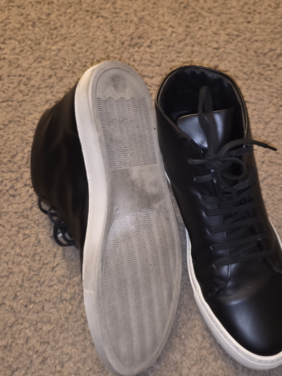 Common Projects Black Leather High-Top Sneakers with White Sole - Picture 3 of 5